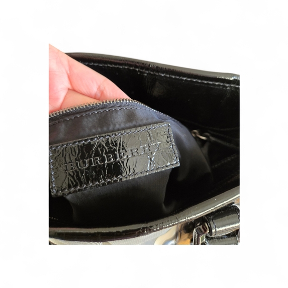 Burberry Black and Gray Plaid Tote - Picture 4 of 8